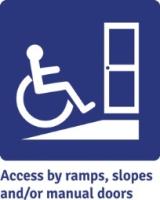 Image: Access by ramps, slopes and/or manual doors